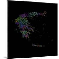 River Basins Of Greece In Rainbow Colours-Grasshopper Geography-Mounted Giclee Print