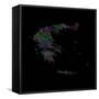 River Basins Of Greece In Rainbow Colours-Grasshopper Geography-Framed Stretched Canvas