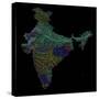 River Basins Of India In Rainbow Colours-Grasshopper Geography-Stretched Canvas