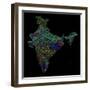 River Basins Of India In Rainbow Colours-Grasshopper Geography-Framed Giclee Print