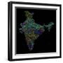 River Basins Of India In Rainbow Colours-Grasshopper Geography-Framed Giclee Print