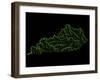 River Basins Of Kentucky In Rainbow Colours-Grasshopper Geography-Framed Giclee Print