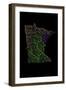 River Basins Of Minnesota In Rainbow Colours-Grasshopper Geography-Framed Giclee Print