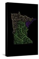 River Basins Of Minnesota In Rainbow Colours-Grasshopper Geography-Stretched Canvas