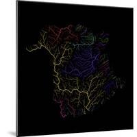 River Basins Of New Brunswick In Rainbow Colours-Grasshopper Geography-Mounted Giclee Print