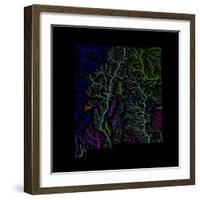 River Basins Of New Mexico In Rainbow Colours-Grasshopper Geography-Framed Giclee Print