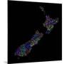 River Basins Of New Zealand In Rainbow Colours-Grasshopper Geography-Mounted Giclee Print