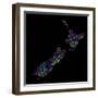 River Basins Of New Zealand In Rainbow Colours-Grasshopper Geography-Framed Giclee Print