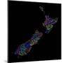 River Basins Of New Zealand In Rainbow Colours-Grasshopper Geography-Mounted Giclee Print