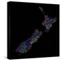 River Basins Of New Zealand In Rainbow Colours-Grasshopper Geography-Stretched Canvas