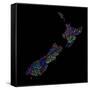 River Basins Of New Zealand In Rainbow Colours-Grasshopper Geography-Framed Stretched Canvas