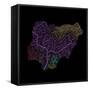 River Basins Of Nigeria In Rainbow Colours-Grasshopper Geography-Framed Stretched Canvas