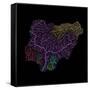 River Basins Of Nigeria In Rainbow Colours-Grasshopper Geography-Framed Stretched Canvas