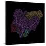 River Basins Of Nigeria In Rainbow Colours-Grasshopper Geography-Stretched Canvas