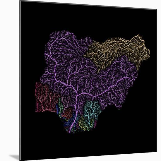 River Basins Of Nigeria In Rainbow Colours-Grasshopper Geography-Mounted Giclee Print