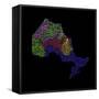 River Basins Of Ontario In Rainbow Colours-Grasshopper Geography-Framed Stretched Canvas