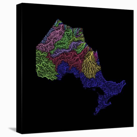 River Basins Of Ontario In Rainbow Colours-Grasshopper Geography-Stretched Canvas