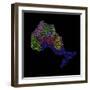 River Basins Of Ontario In Rainbow Colours-Grasshopper Geography-Framed Giclee Print