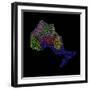 River Basins Of Ontario In Rainbow Colours-Grasshopper Geography-Framed Giclee Print