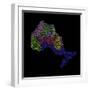 River Basins Of Ontario In Rainbow Colours-Grasshopper Geography-Framed Giclee Print