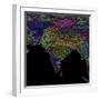 River Basins Of South Asia In Rainbow Colours-Grasshopper Geography-Framed Giclee Print