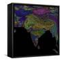 River Basins Of South Asia In Rainbow Colours-Grasshopper Geography-Framed Stretched Canvas