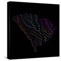 River Basins Of South Carolina In Rainbow Colours-Grasshopper Geography-Stretched Canvas