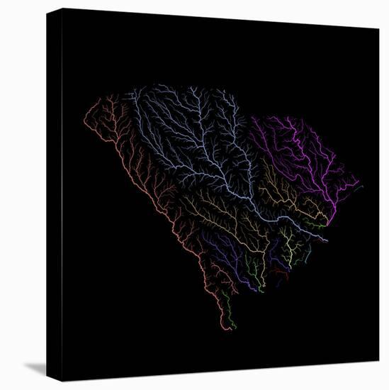 River Basins Of South Carolina In Rainbow Colours-Grasshopper Geography-Stretched Canvas