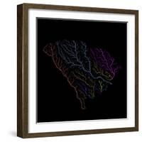 River Basins Of South Carolina In Rainbow Colours-Grasshopper Geography-Framed Giclee Print