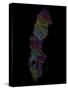 River Basins Of Sweden In Rainbow Colours-Grasshopper Geography-Stretched Canvas