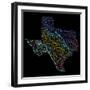 River Basins Of Texas In Rainbow Colours-Grasshopper Geography-Framed Giclee Print