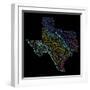 River Basins Of Texas In Rainbow Colours-Grasshopper Geography-Framed Giclee Print