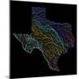 River Basins Of Texas In Rainbow Colours-Grasshopper Geography-Mounted Giclee Print