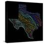 River Basins Of Texas In Rainbow Colours-Grasshopper Geography-Stretched Canvas