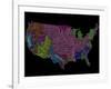 River Basins of the US in Rainbow Colours-Grasshopper Geography-Framed Giclee Print