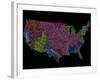 River Basins of the US in Rainbow Colours-Grasshopper Geography-Framed Giclee Print