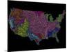 River Basins of the US in Rainbow Colours-Grasshopper Geography-Mounted Giclee Print