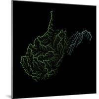 River Basins Of West Virginia In Rainbow Colours-Grasshopper Geography-Mounted Giclee Print