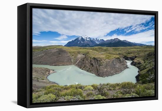 River Bend before the Torres Del Paine National Park, Patagonia, Chile, South America-Michael Runkel-Framed Stretched Canvas