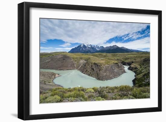 River Bend before the Torres Del Paine National Park, Patagonia, Chile, South America-Michael Runkel-Framed Photographic Print