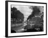 River Boat Smoke Passes along the River Seine-Andreas Feininger-Framed Photographic Print