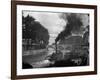 River Boat Smoke Passes along the River Seine-Andreas Feininger-Framed Photographic Print