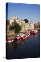 River Boats Moored on the River Ouse at the Guildhall-Mark Sunderland-Stretched Canvas