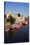 River Boats Moored on the River Ouse at the Guildhall-Mark Sunderland-Stretched Canvas