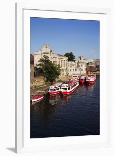 River Boats Moored on the River Ouse at the Guildhall-Mark Sunderland-Framed Photographic Print