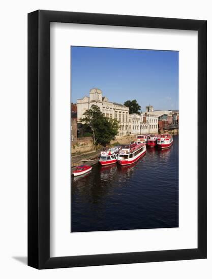 River Boats Moored on the River Ouse at the Guildhall-Mark Sunderland-Framed Photographic Print