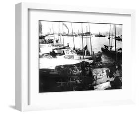 River Boats, Saigon, 1900-null-Framed Giclee Print