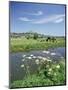 River Brue with Glastonbury Tor in the Distance, Somerset, England, United Kingdom-Chris Nicholson-Mounted Photographic Print