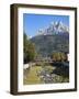 River Cismon, in the background Pale di San Martino. Trentino, Italy.-Martin Zwick-Framed Photographic Print