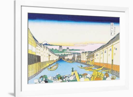 River Commerce-Katsushika Hokusai-Framed Premium Giclee Print